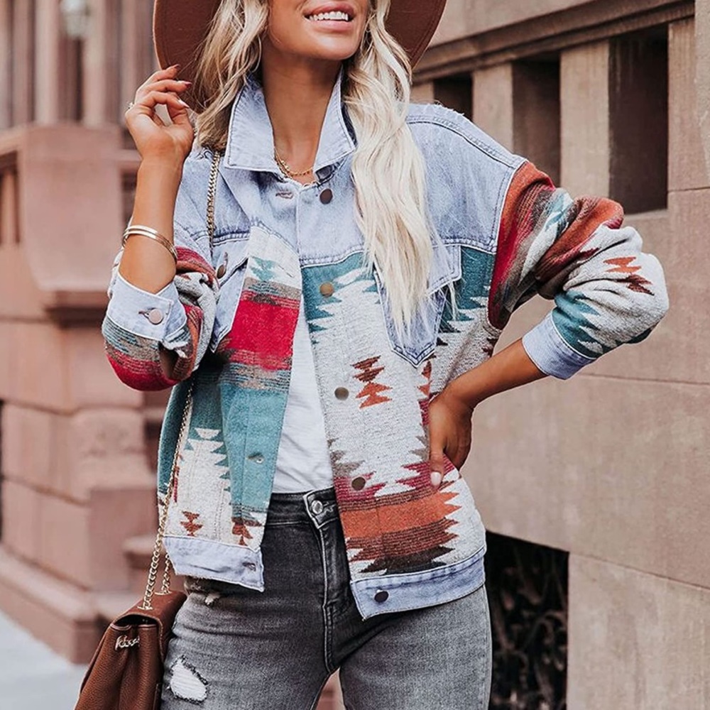 🔹New🔹 Western Denim Aztec Jacket